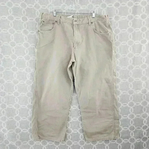 Carhartt Khaki Carpenter Pants Men's 42x30 - Picture 1 of 8